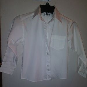 Boys White Long Sleeve Dress Shirt